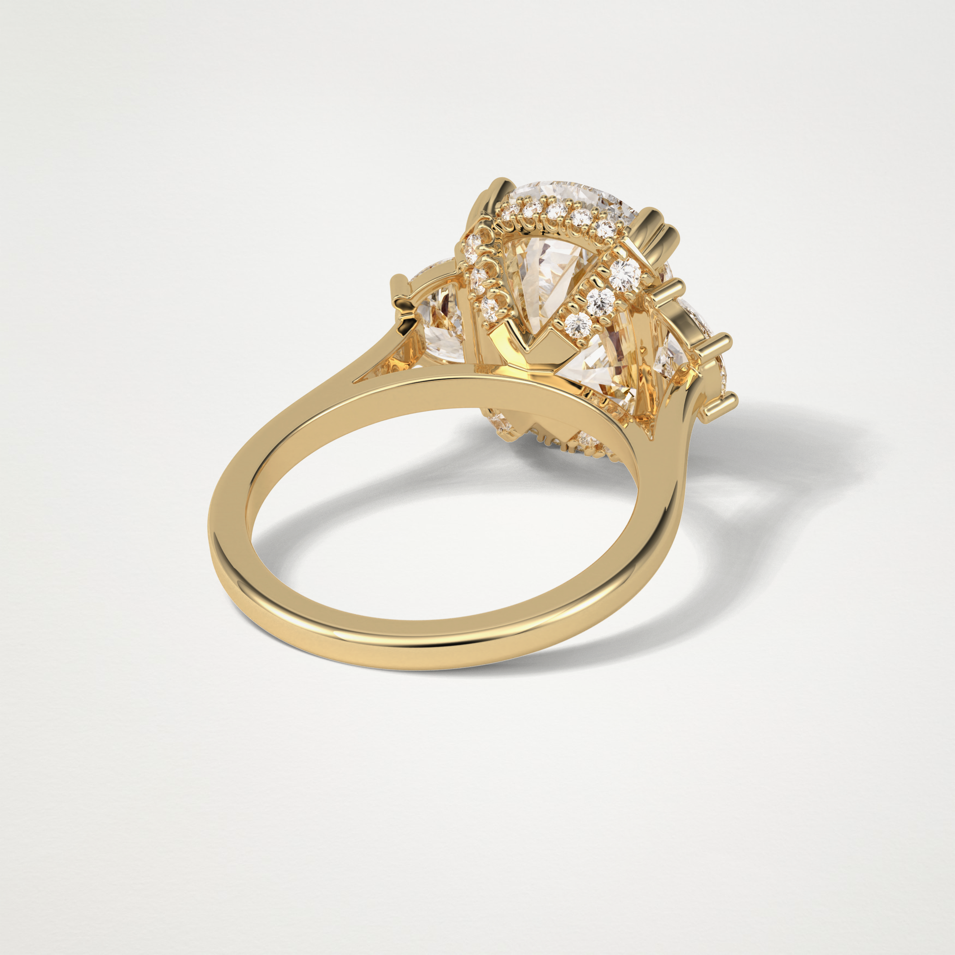 Cushion Three Stones Lab Grown Diamond Engagement Ring