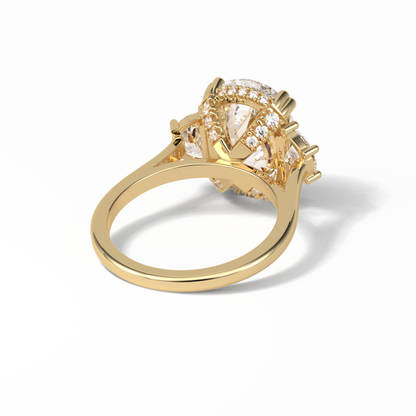 Cushion Three Stones Lab Grown Diamond Engagement Ring
