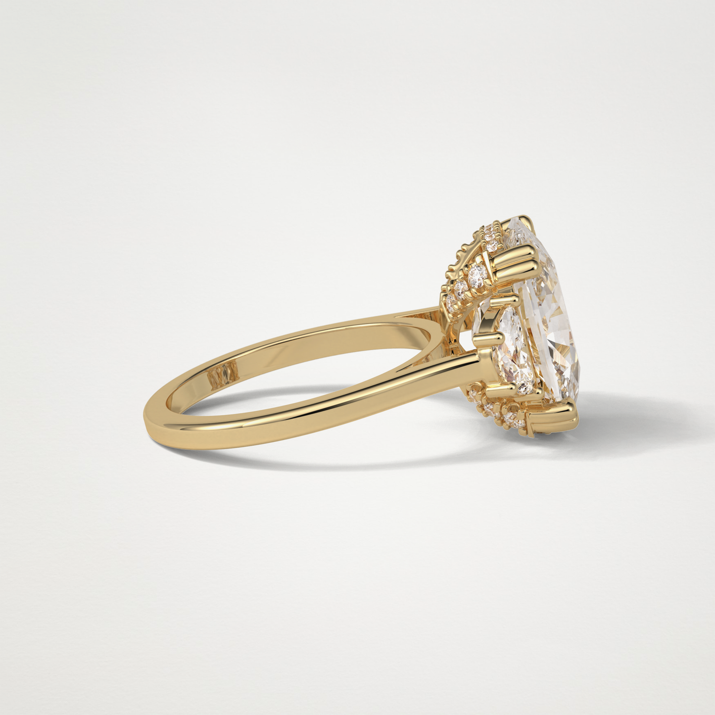 Cushion Three Stones Lab Grown Diamond Engagement Ring