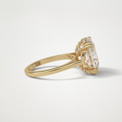 Cushion Three Stones Lab Grown Diamond Engagement Ring