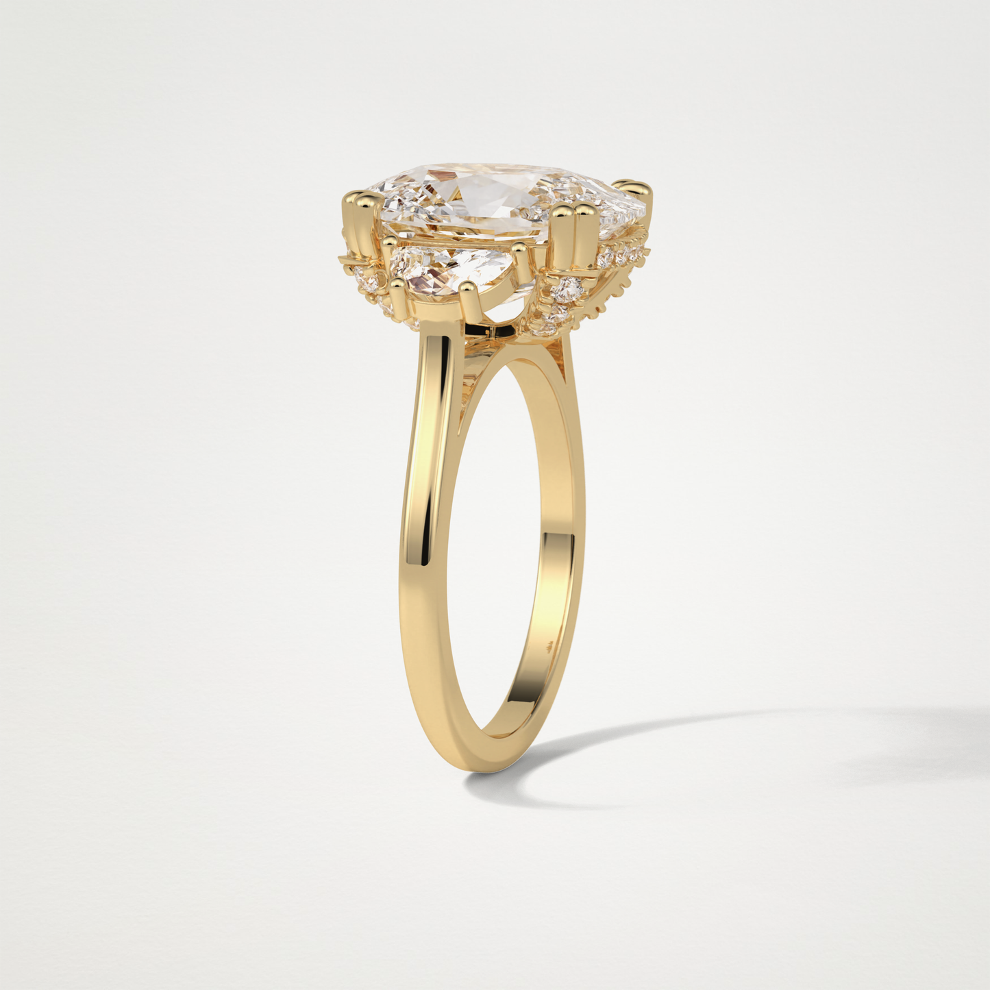 Cushion Three Stones Lab Grown Diamond Engagement Ring