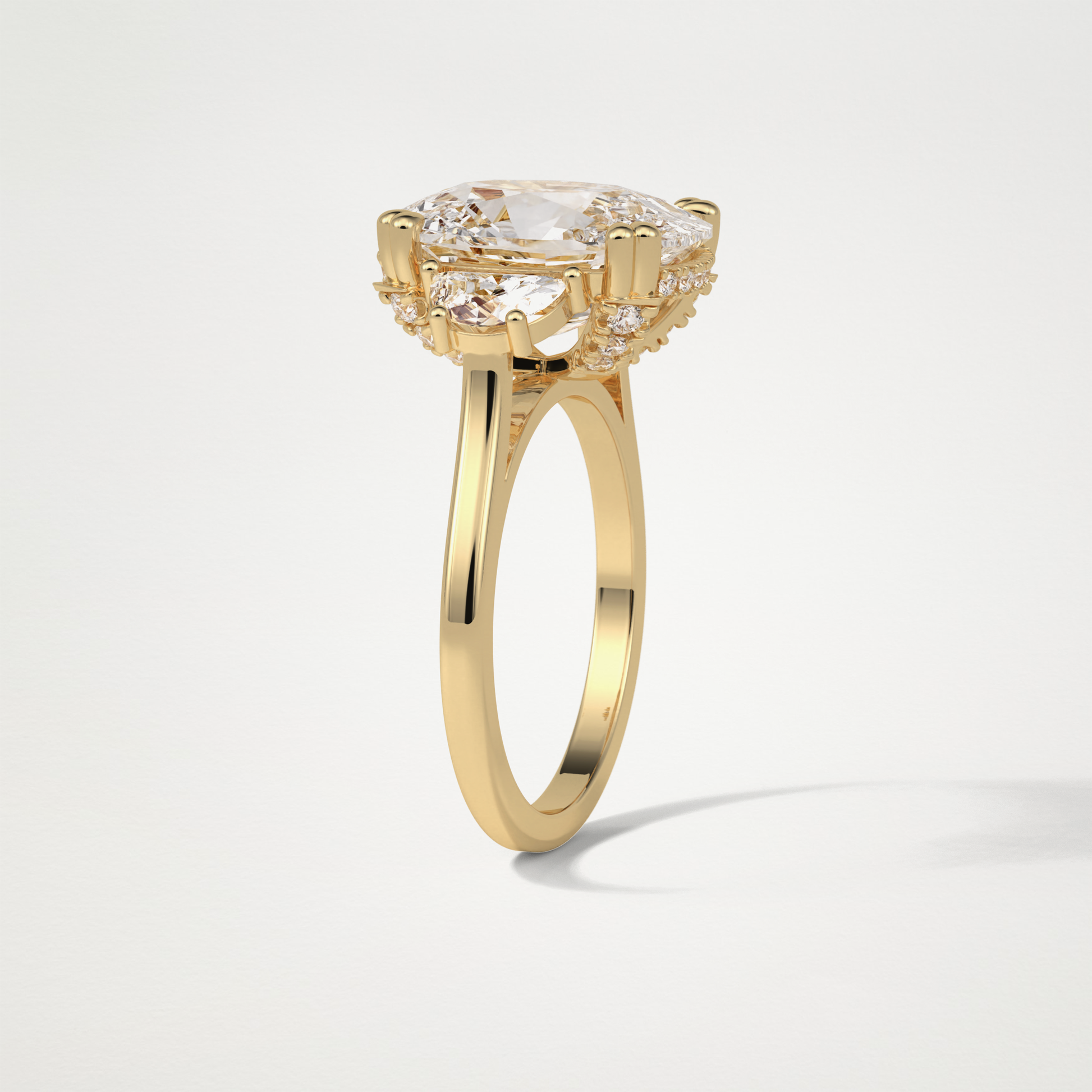 Cushion Three Stones Lab Grown Diamond Engagement Ring