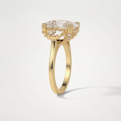 Cushion Three Stones Lab Grown Diamond Engagement Ring