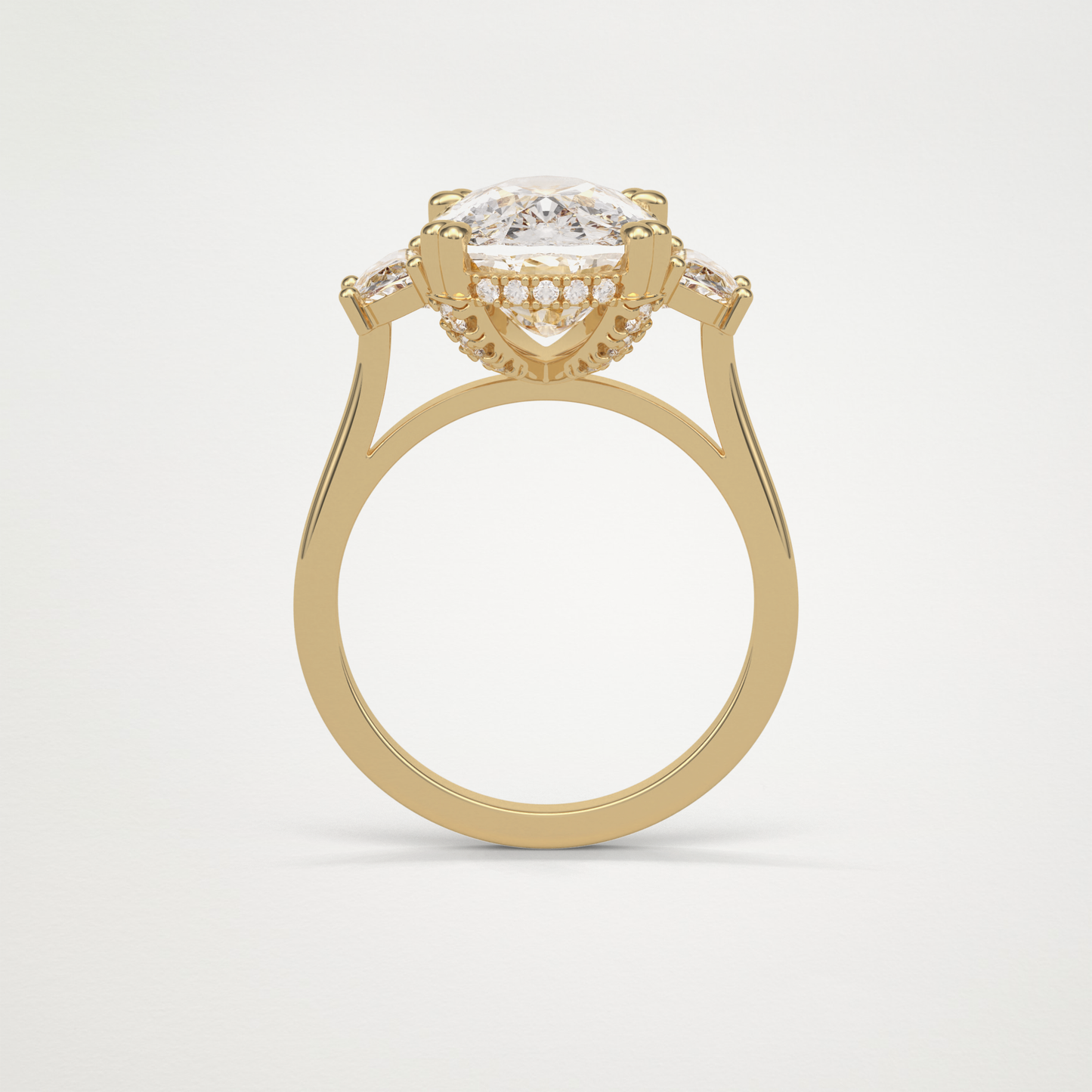 Cushion Three Stones Lab Grown Diamond Engagement Ring