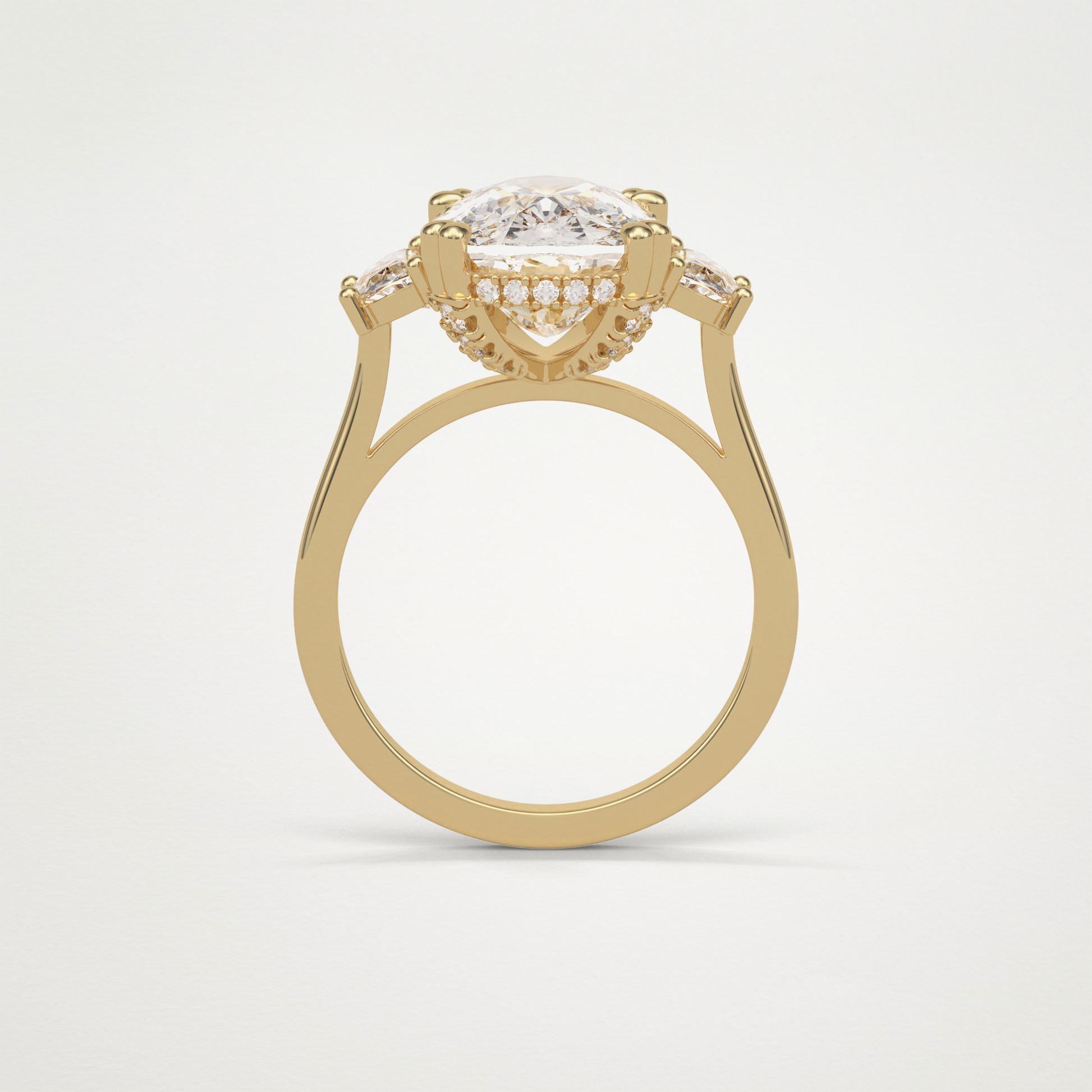 Cushion Three Stones Lab Grown Diamond Engagement Ring