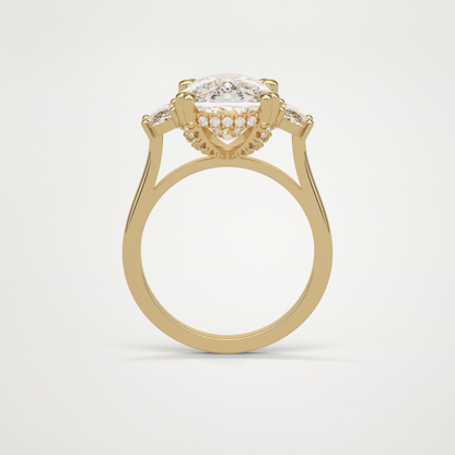 Cushion Three Stones Lab Grown Diamond Engagement Ring
