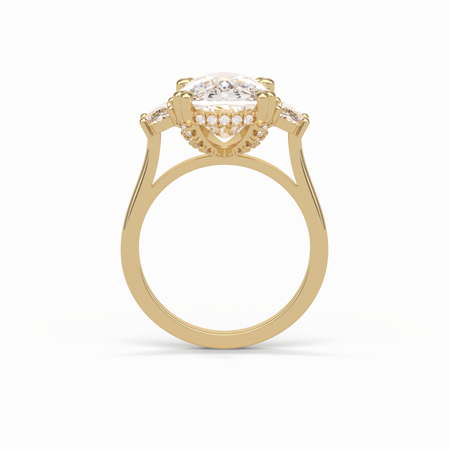 Cushion Three Stones Lab Grown Diamond Engagement Ring