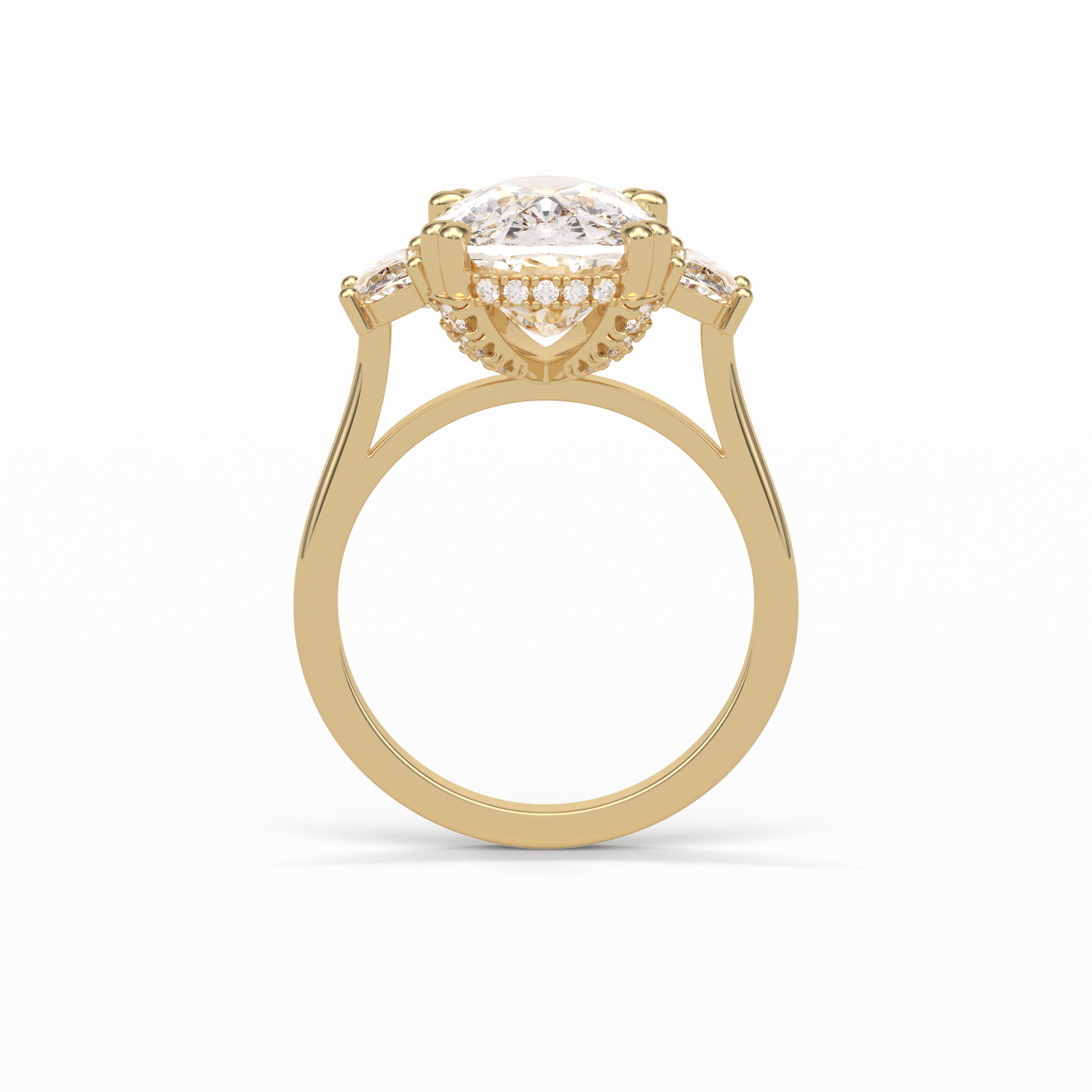 Cushion Three Stones Lab Grown Diamond Engagement Ring