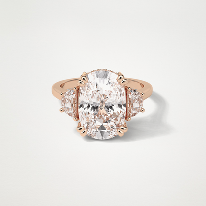 Cushion Three Stones Lab Grown Diamond Engagement Ring