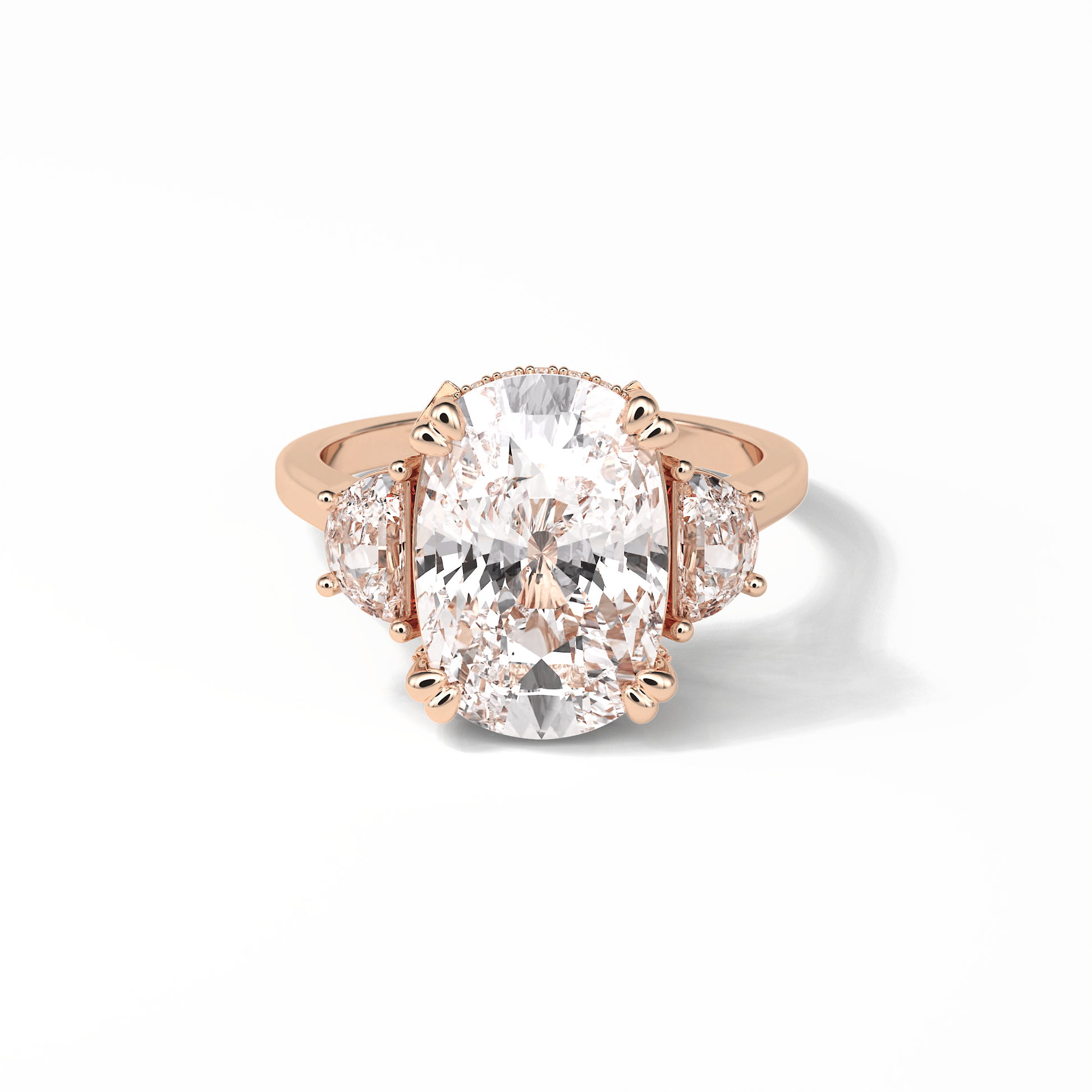 Cushion Three Stones Lab Grown Diamond Engagement Ring