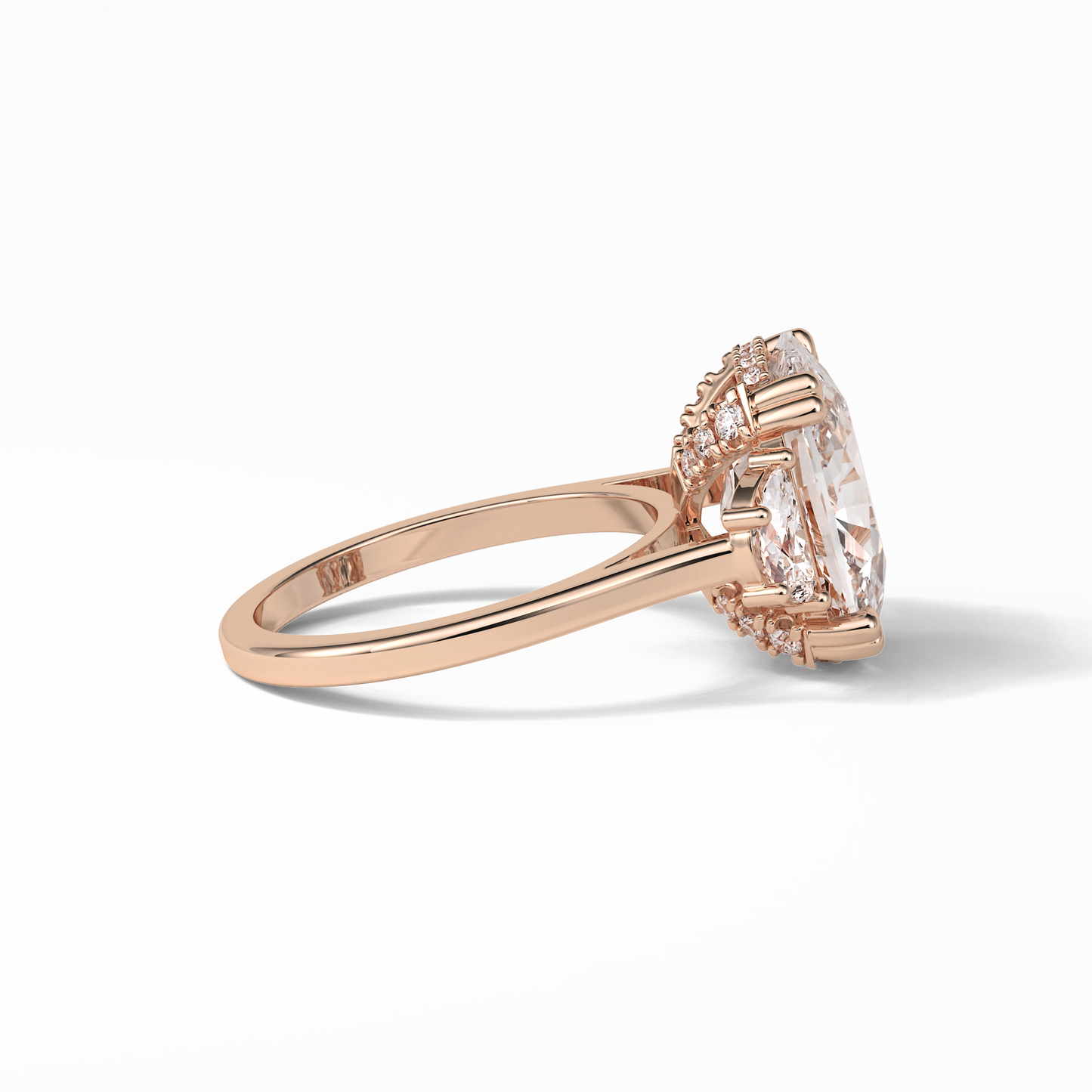 Cushion Three Stones Lab Grown Diamond Engagement Ring