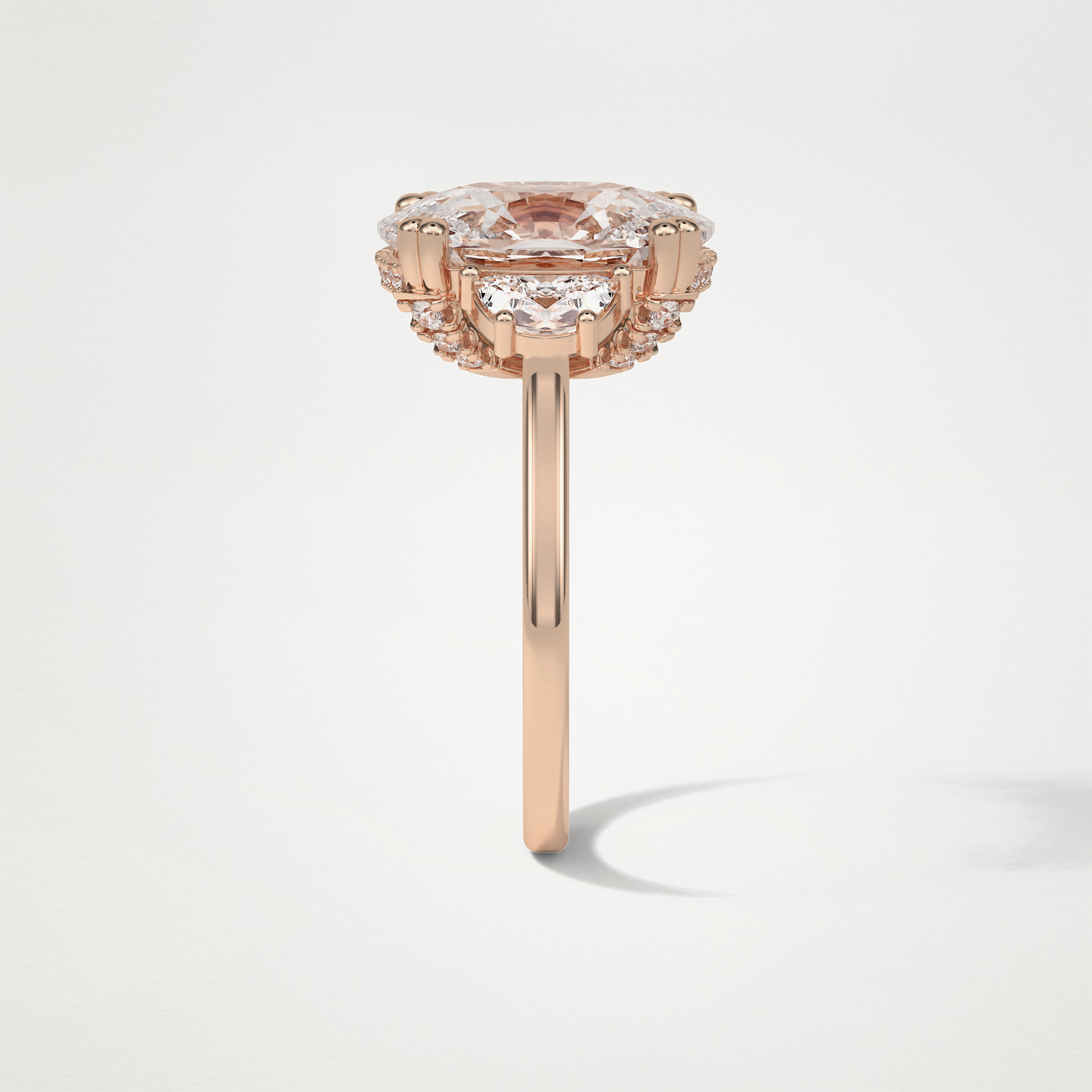 Cushion Three Stones Lab Grown Diamond Engagement Ring