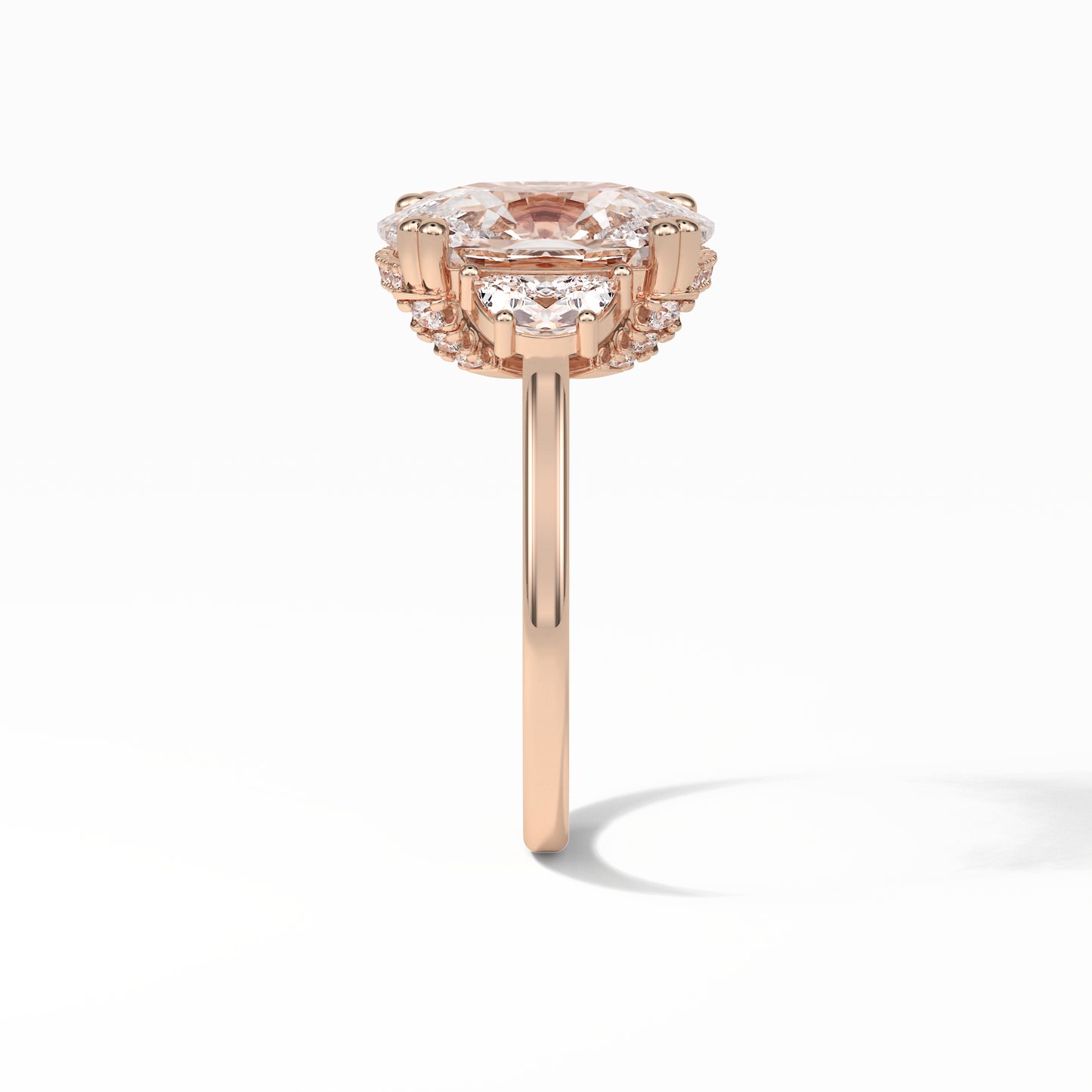 Cushion Three Stones Lab Grown Diamond Engagement Ring
