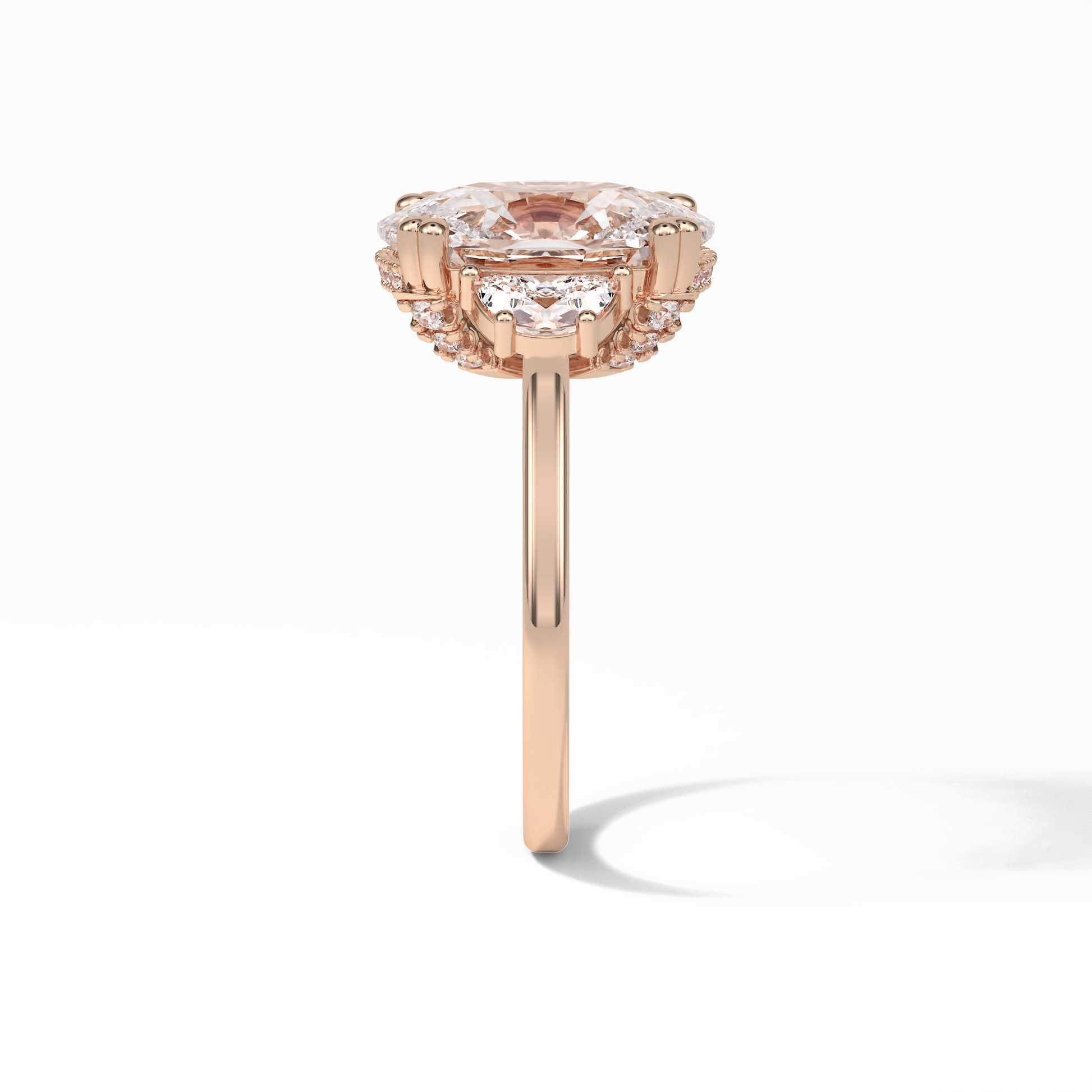 Cushion Three Stones Lab Grown Diamond Engagement Ring