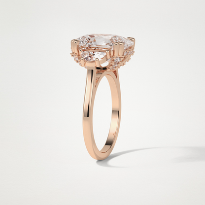 Cushion Three Stones Lab Grown Diamond Engagement Ring