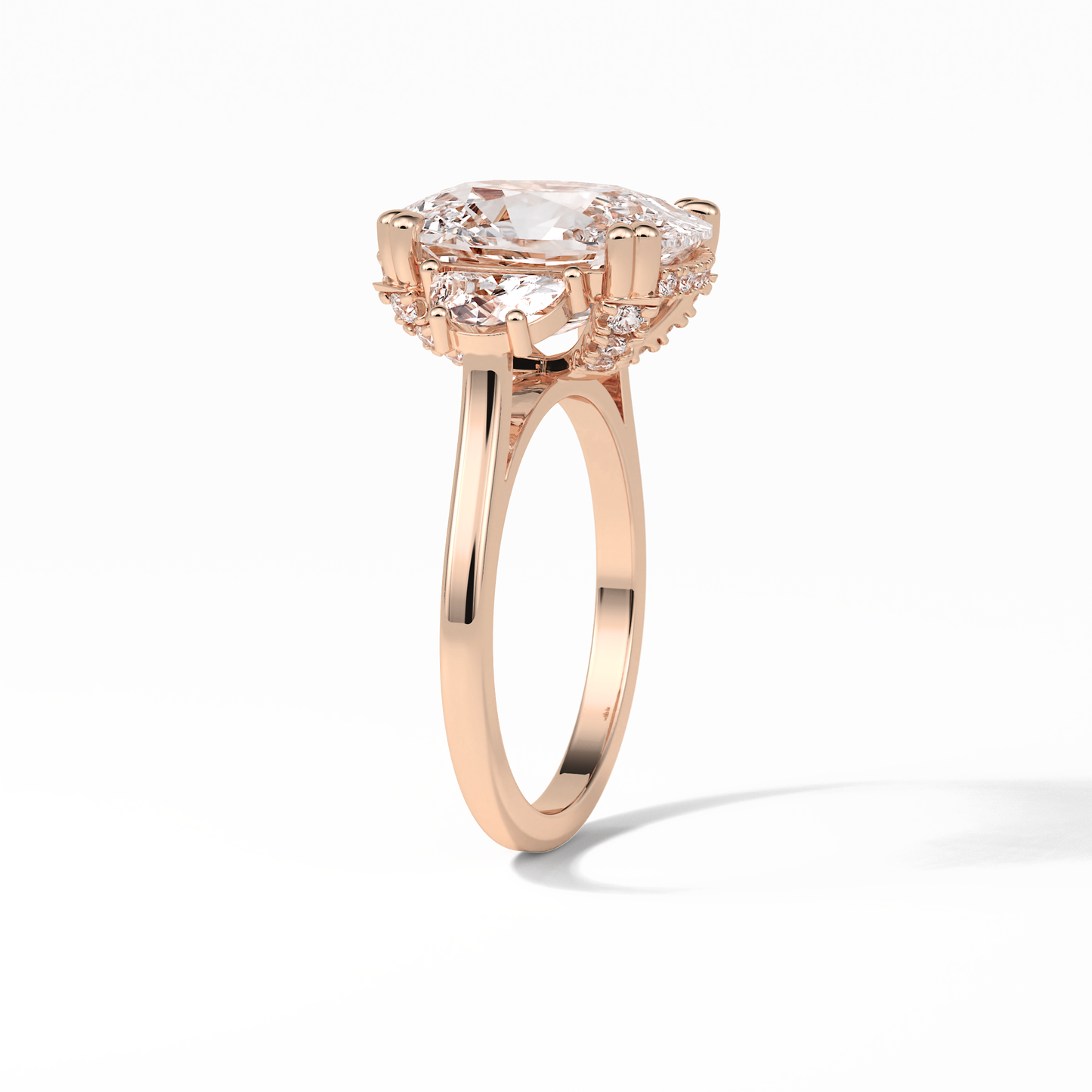 Cushion Three Stones Lab Grown Diamond Engagement Ring