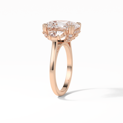 Cushion Three Stones Lab Grown Diamond Engagement Ring