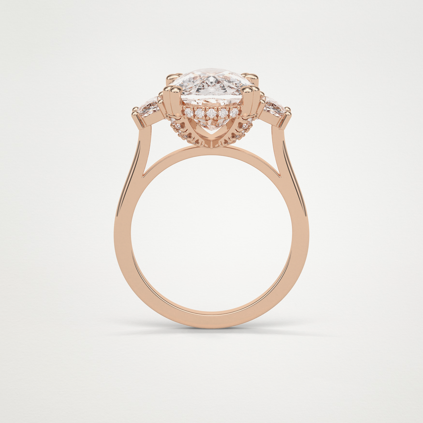 Cushion Three Stones Lab Grown Diamond Engagement Ring