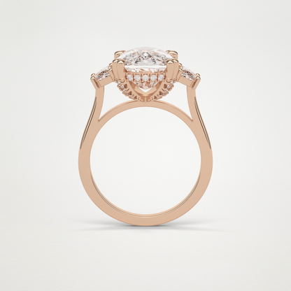 Cushion Three Stones Lab Grown Diamond Engagement Ring