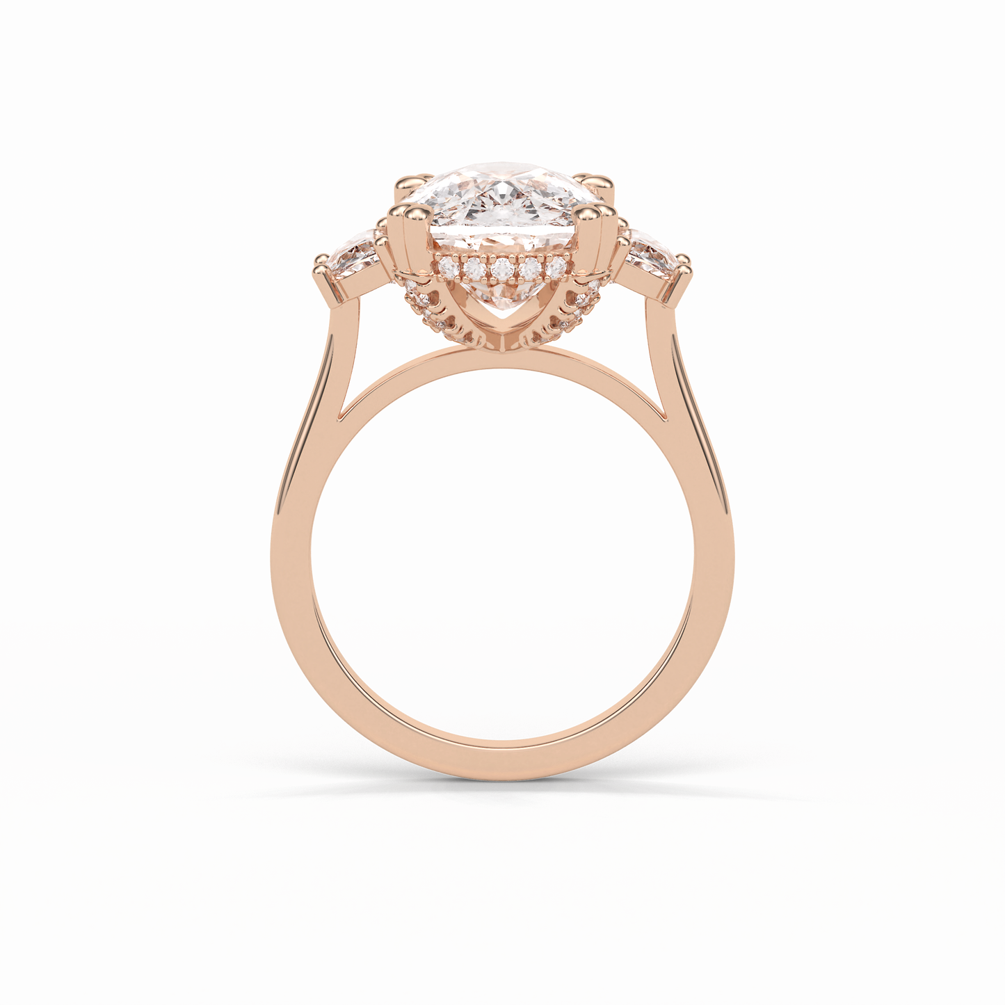 Cushion Three Stones Lab Grown Diamond Engagement Ring