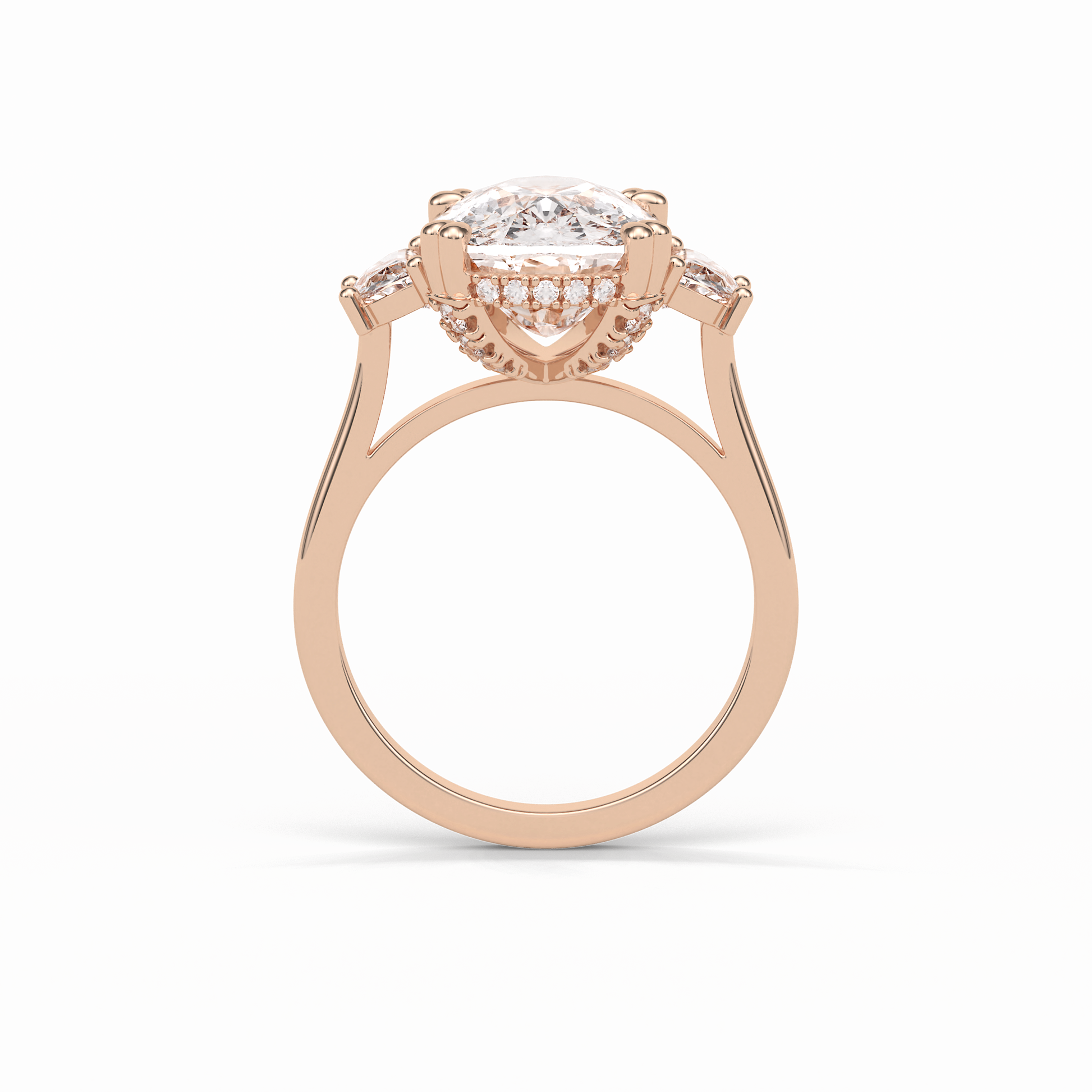 Cushion Three Stones Lab Grown Diamond Engagement Ring