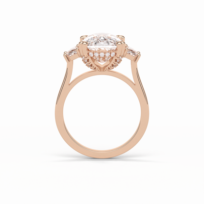 Cushion Three Stones Lab Grown Diamond Engagement Ring