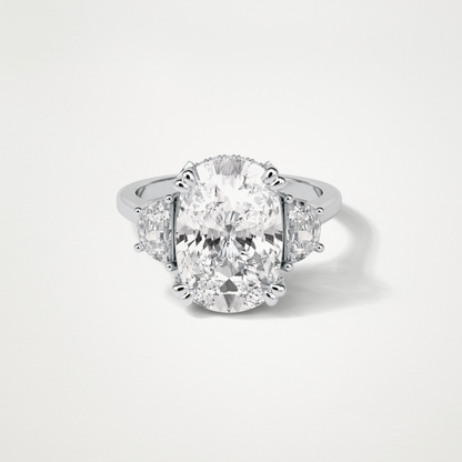 Cushion Three Stones Lab Grown Diamond Engagement Ring