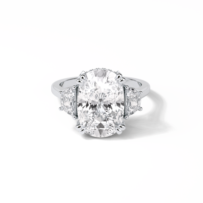 Cushion Three Stones Lab Grown Diamond Engagement Ring