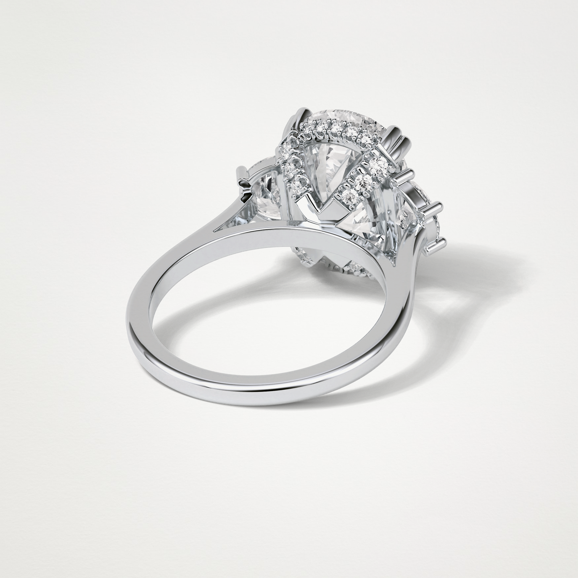 Cushion Three Stones Lab Grown Diamond Engagement Ring