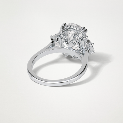 Cushion Three Stones Lab Grown Diamond Engagement Ring