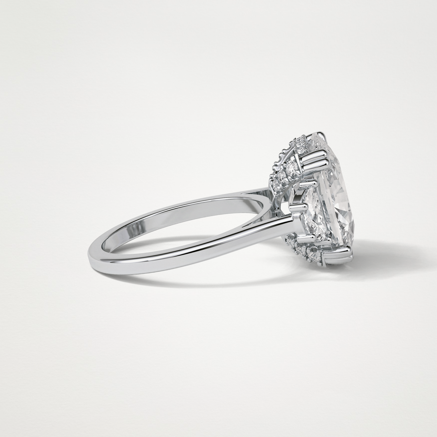 Cushion Three Stones Lab Grown Diamond Engagement Ring