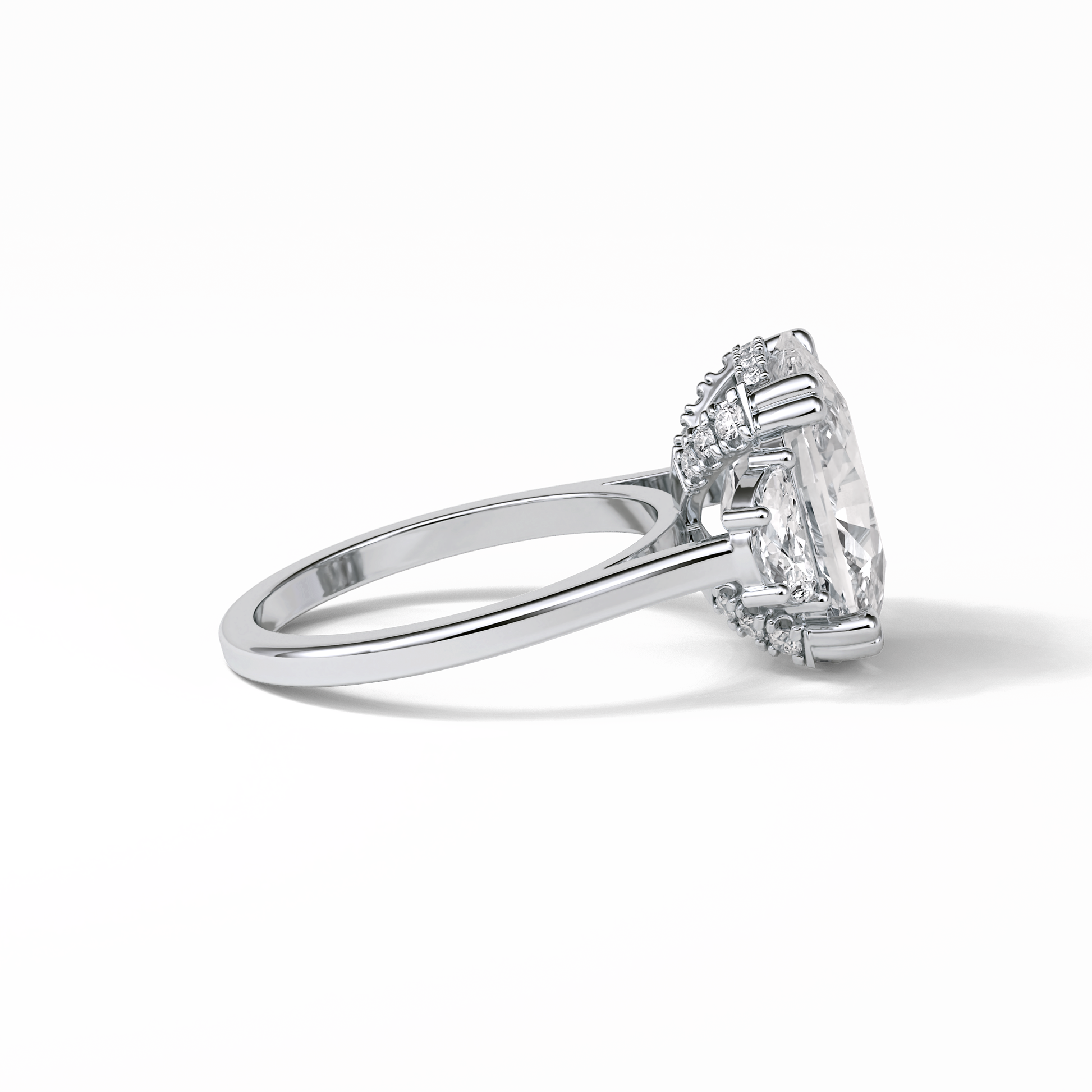 Cushion Three Stones Lab Grown Diamond Engagement Ring