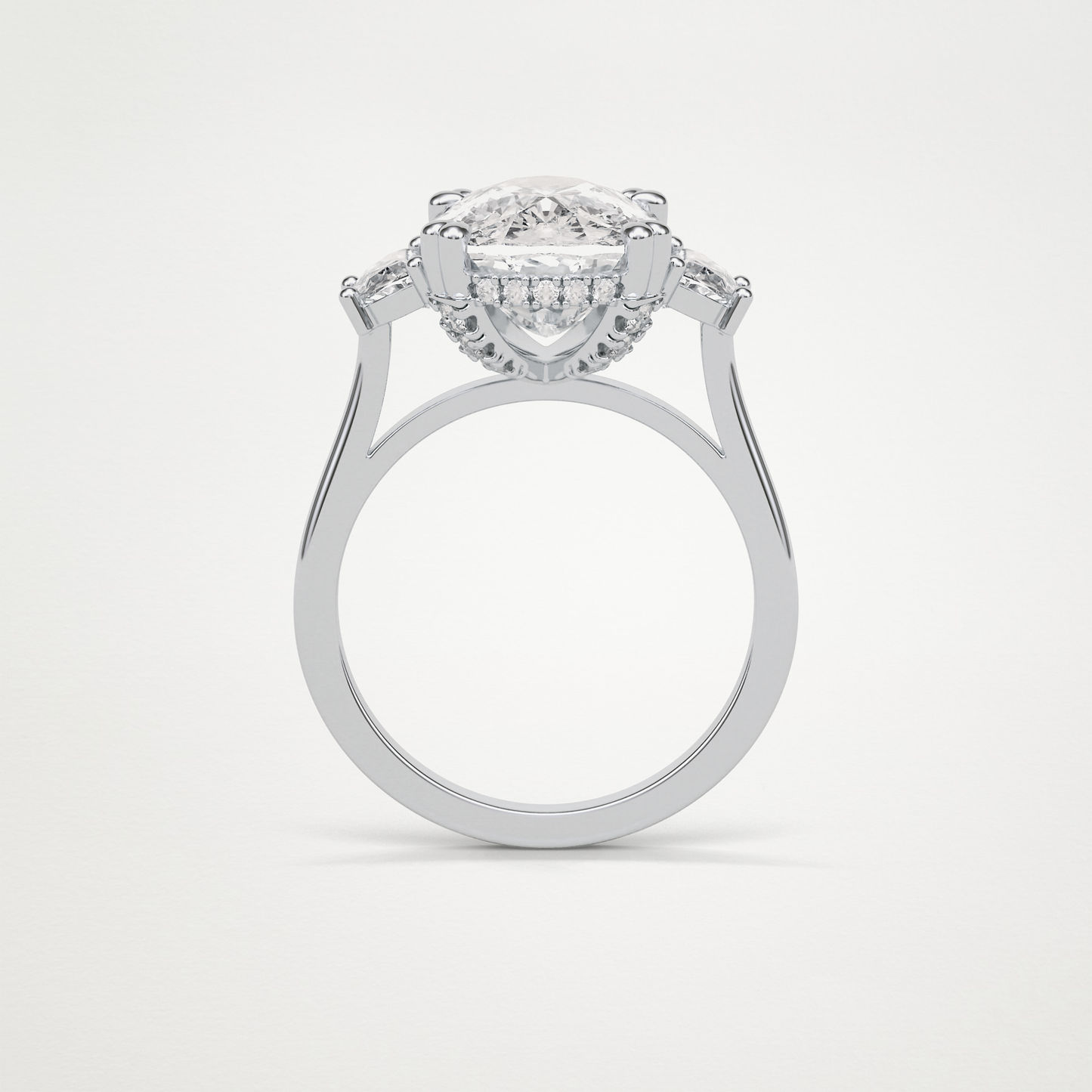 Cushion Three Stones Lab Grown Diamond Engagement Ring