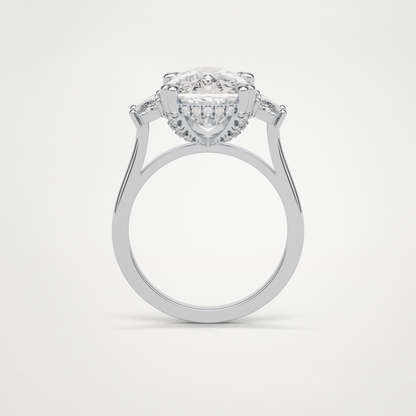 Cushion Three Stones Lab Grown Diamond Engagement Ring