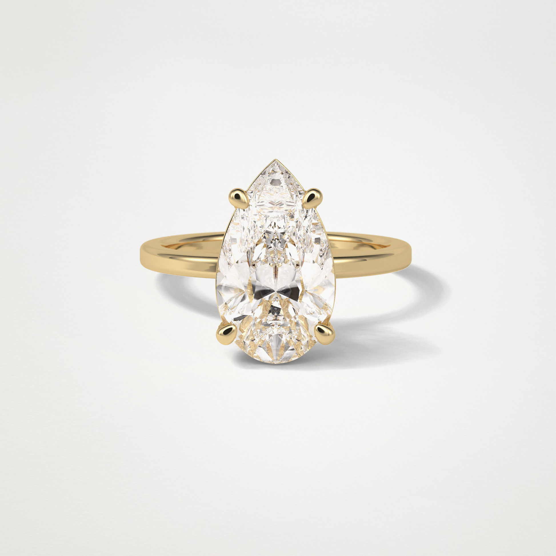 Pear Hidden Halo Lab Grown Diamond Engagement Ring