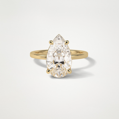 Pear Hidden Halo Lab Grown Diamond Engagement Ring