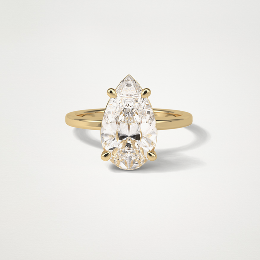 Pear Hidden Halo Lab Grown Diamond Engagement Ring