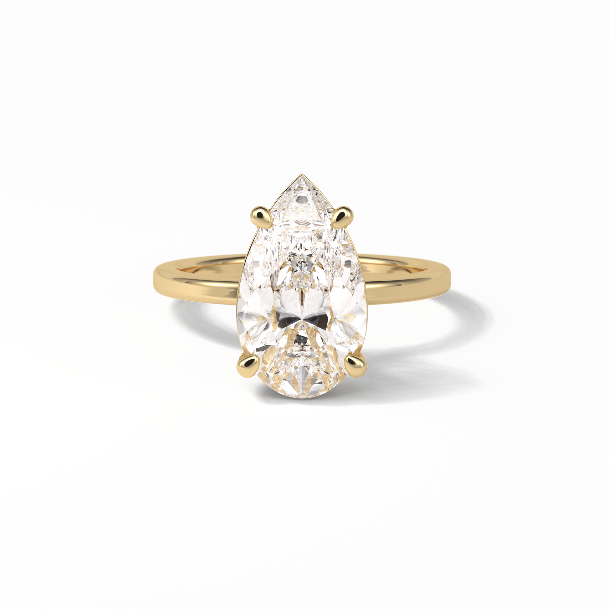 Pear Hidden Halo Lab Grown Diamond Engagement Ring