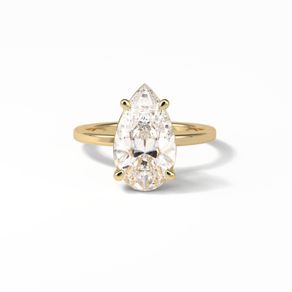 Pear Hidden Halo Lab Grown Diamond Engagement Ring