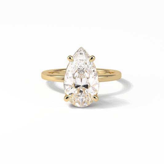 Pear Hidden Halo Lab Grown Diamond Engagement Ring