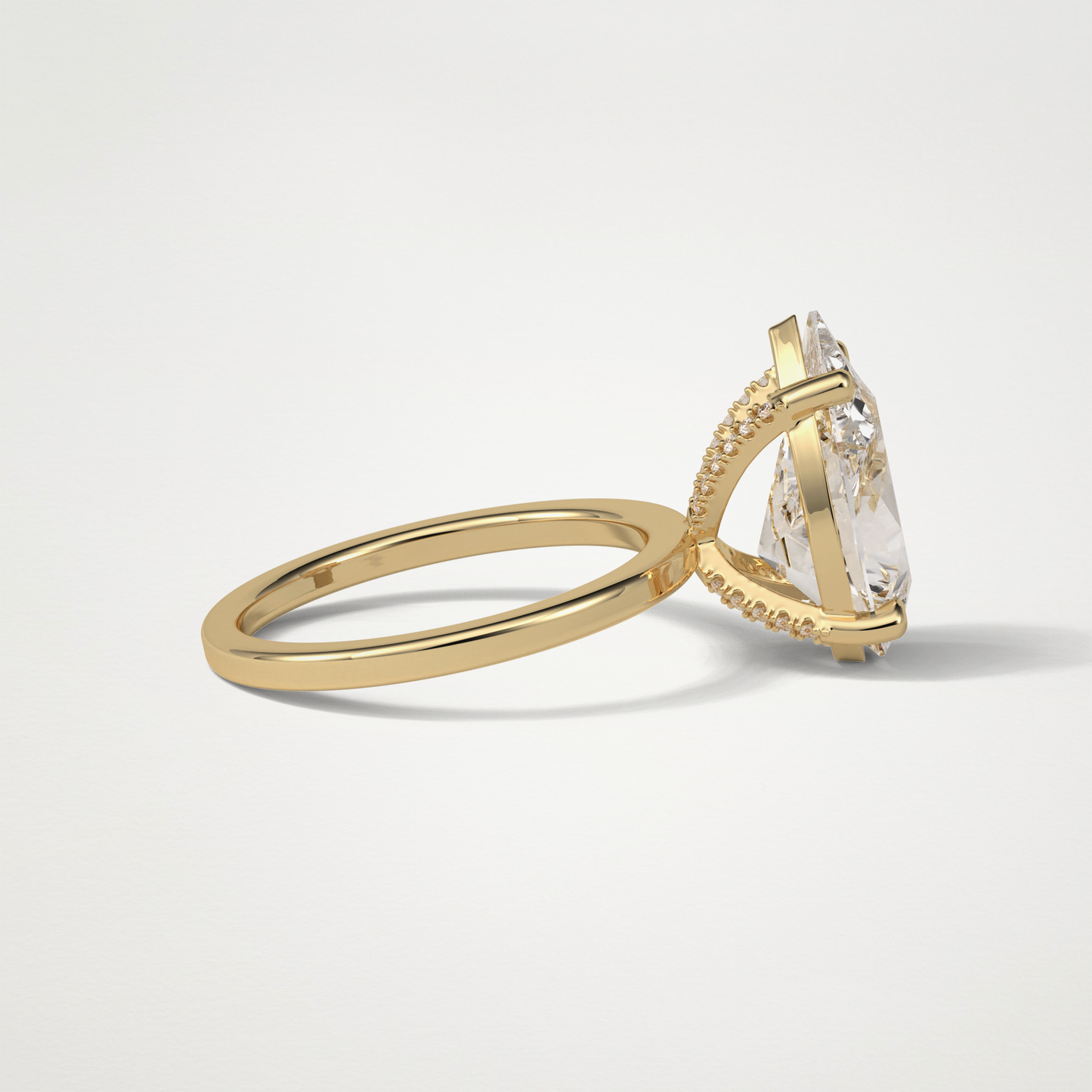 Pear Hidden Halo Lab Grown Diamond Engagement Ring
