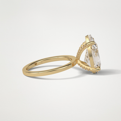 Pear Hidden Halo Lab Grown Diamond Engagement Ring