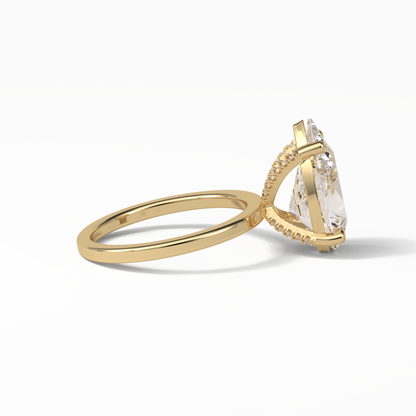 Pear Hidden Halo Lab Grown Diamond Engagement Ring