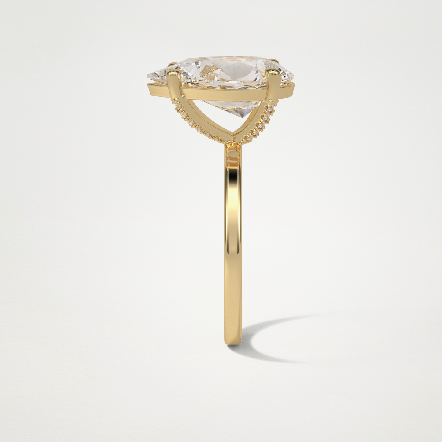 Pear Hidden Halo Lab Grown Diamond Engagement Ring