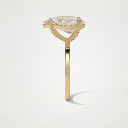 Pear Hidden Halo Lab Grown Diamond Engagement Ring