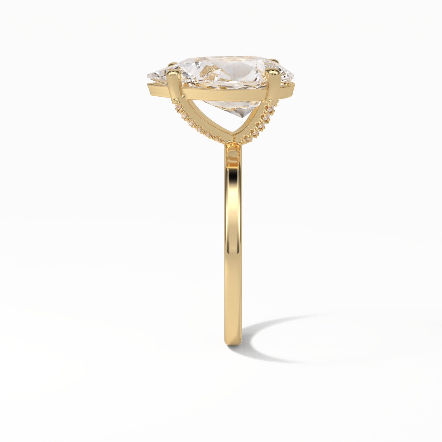 Pear Hidden Halo Lab Grown Diamond Engagement Ring