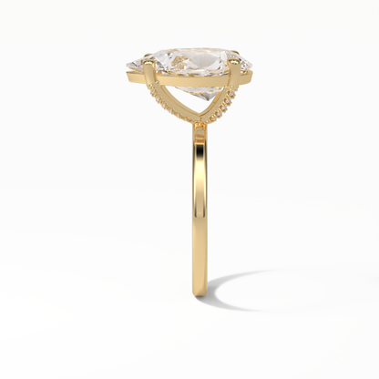 Pear Hidden Halo Lab Grown Diamond Engagement Ring