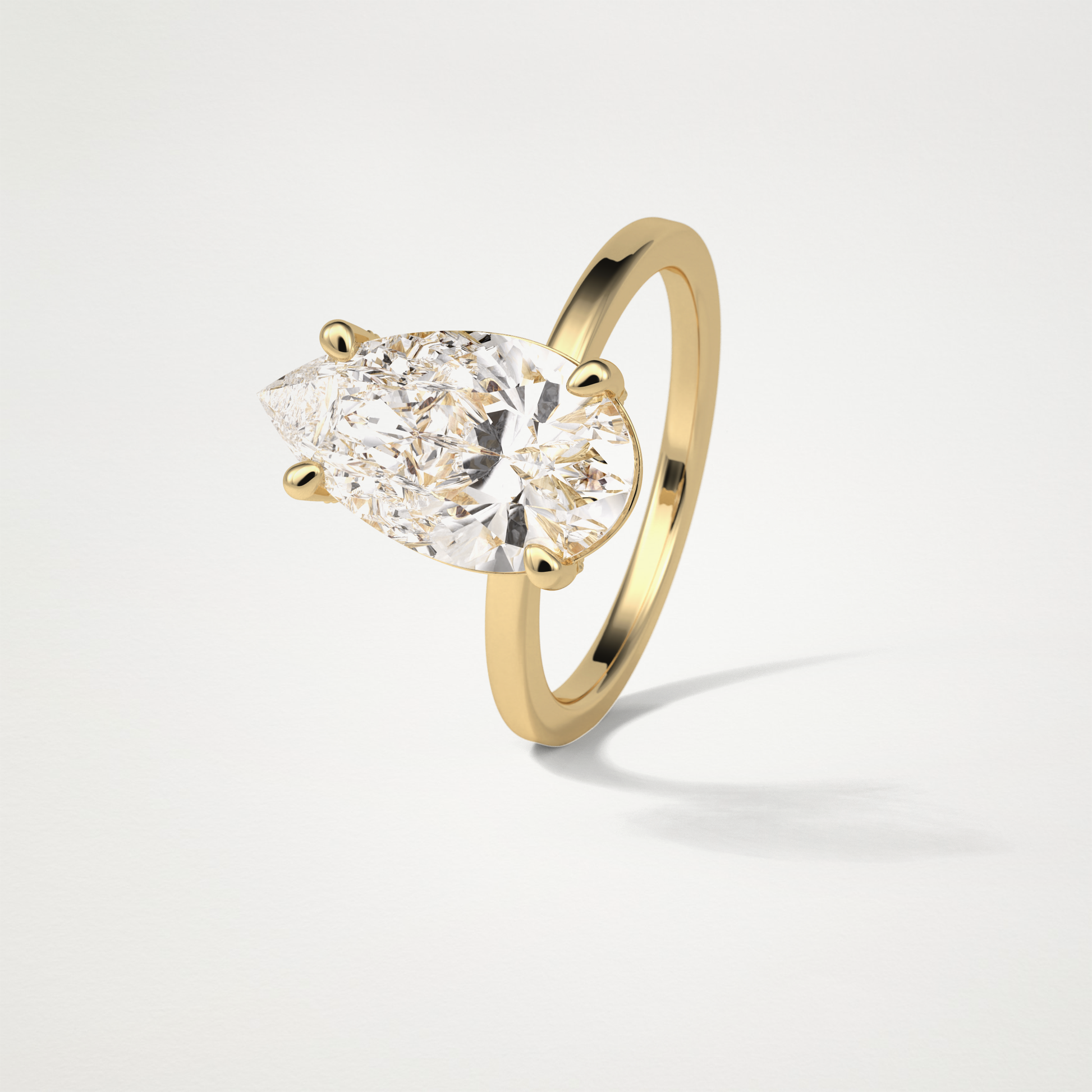 Pear Hidden Halo Lab Grown Diamond Engagement Ring
