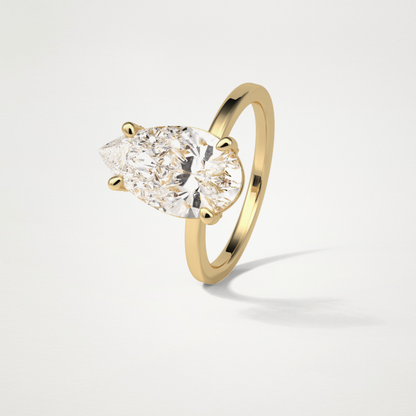 Pear Hidden Halo Lab Grown Diamond Engagement Ring