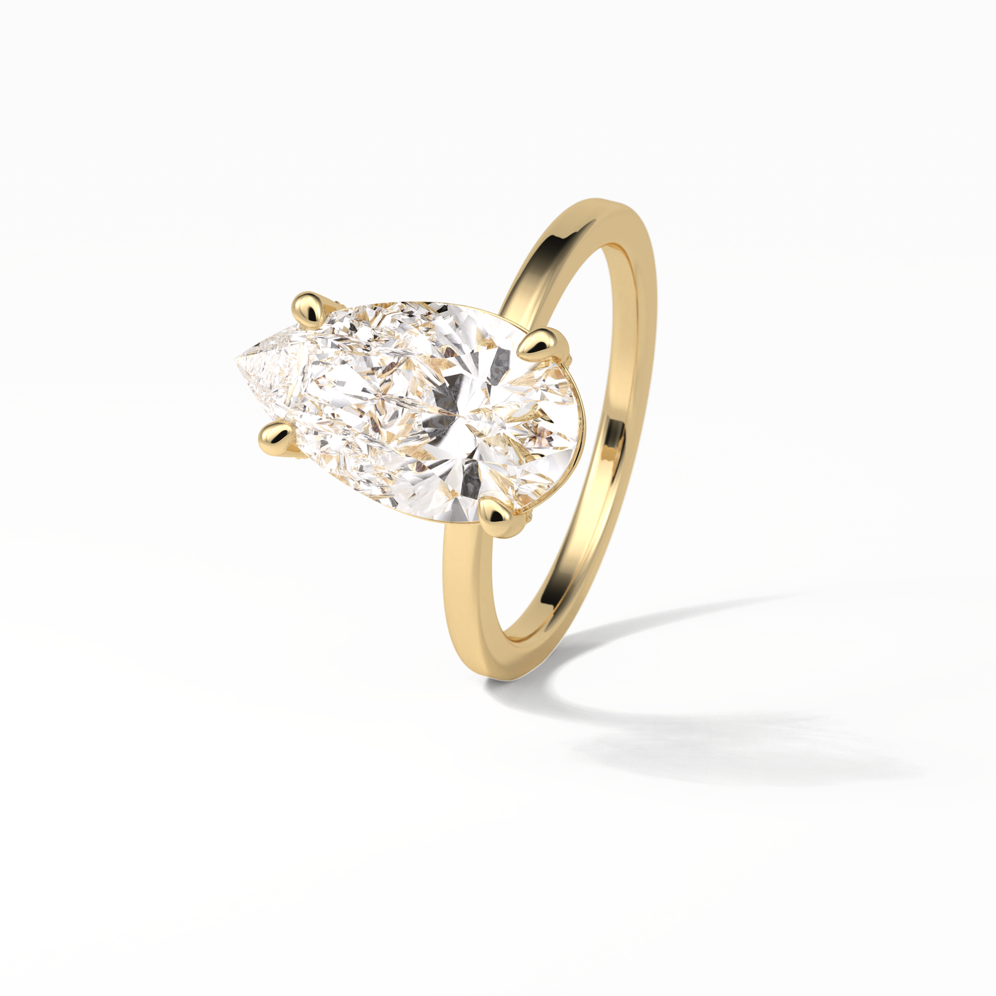 Pear Hidden Halo Lab Grown Diamond Engagement Ring